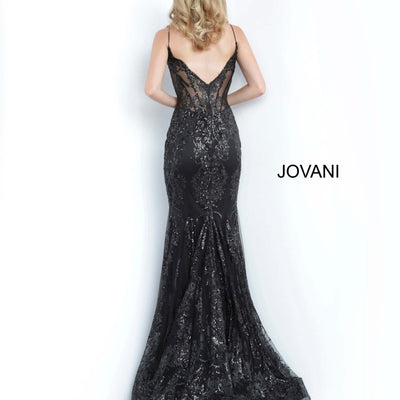 Glitter Print Fitted Sleeveless Gown by Jovani 3675