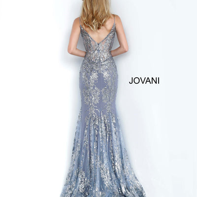 Glitter Print Fitted Sleeveless Gown by Jovani 3675
