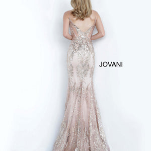 Glitter Print Fitted Sleeveless Gown by Jovani 3675