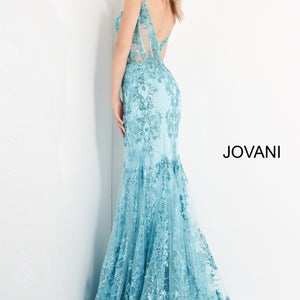 Glitter Print Fitted Sleeveless Gown by Jovani 3675