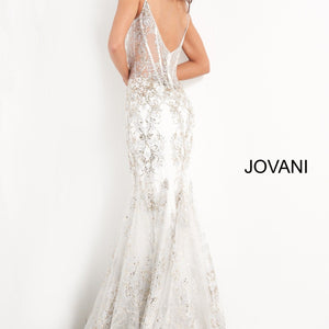 Glitter Print Fitted Sleeveless Gown by Jovani 3675