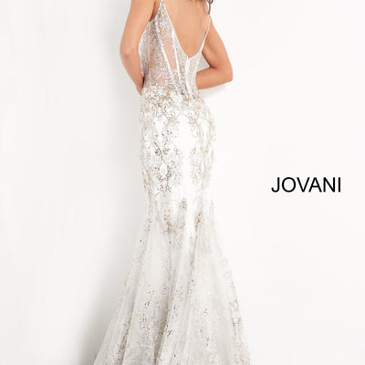 Glitter Print Fitted Sleeveless Gown by Jovani 3675