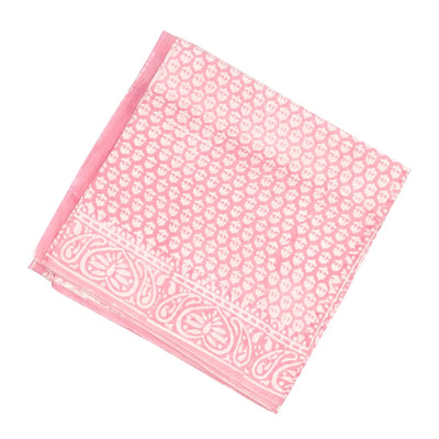 Baby Pink Woven Jaipur Cotton Saree Printed With White Floral Motifs