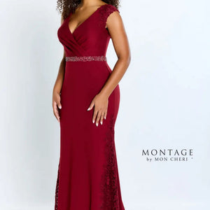 Montage M504 Long Mermaid Fit Formal Pleated Evening Dress