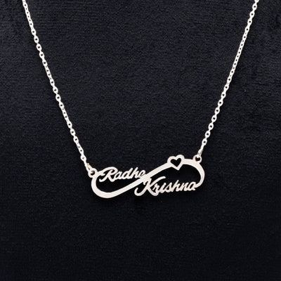 Radha Krishna Silver Pendant