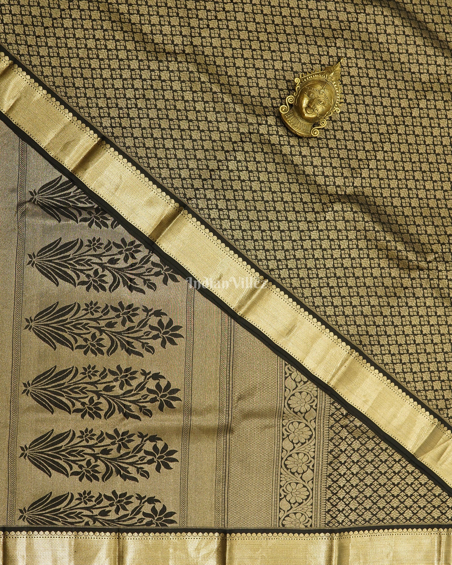 Black Pure Kanjivaram Silk Saree