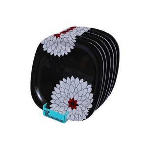 Terraware Melamine Black Magic Square Dinner Set | Set of 31 Pcs