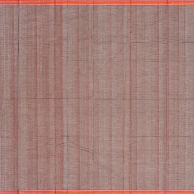 Brown Handloom Kanchi Cotton Saree With Diamond Motifs