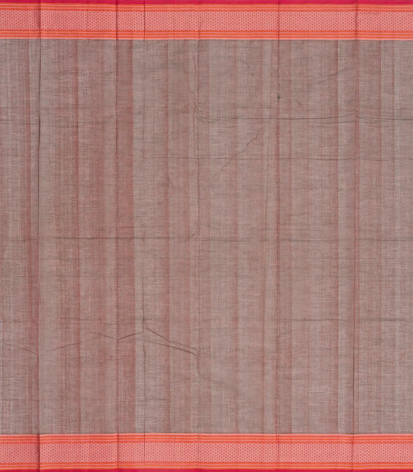 Brown Handloom Kanchi Cotton Saree With Diamond Motifs