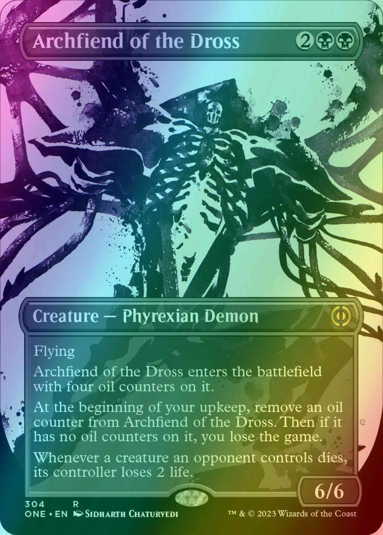 Archfiend of the Dross [304] [Borderless] [Ichor] [Phyrexia: All Will Be One] [Foil]