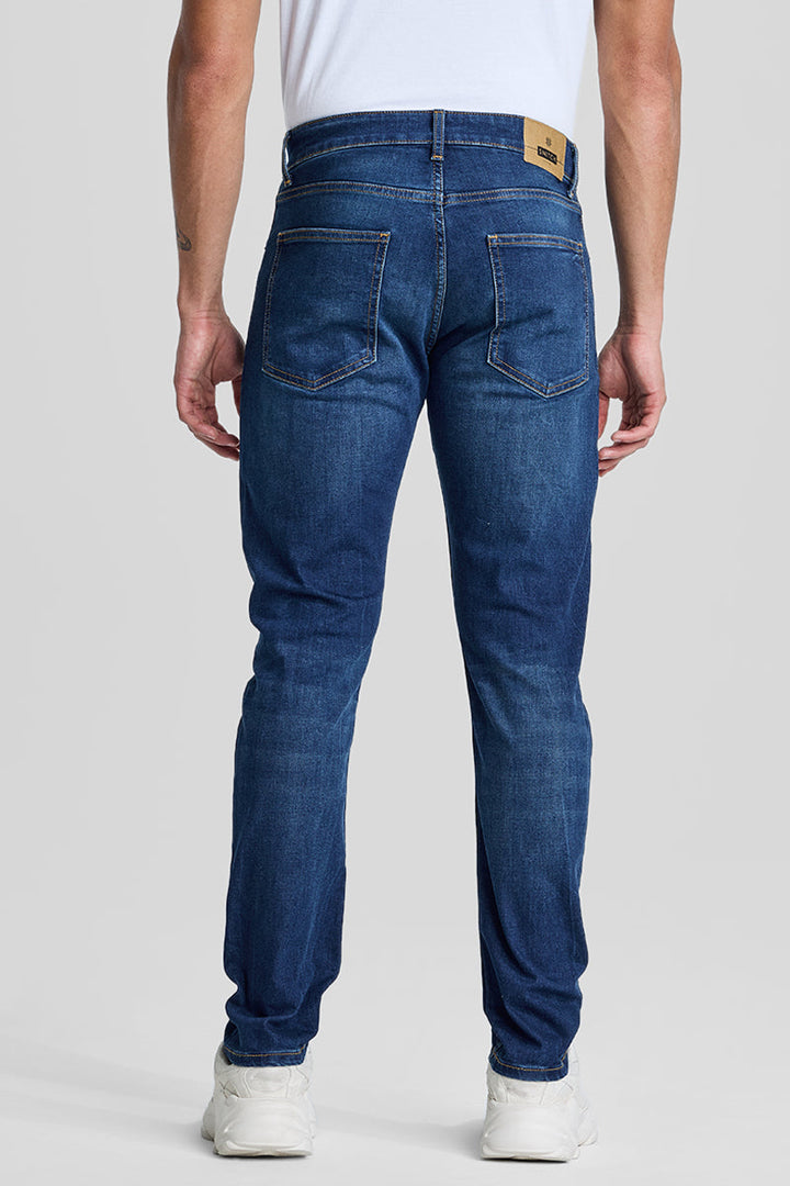 Dark Blue Tapered Fit Jeans