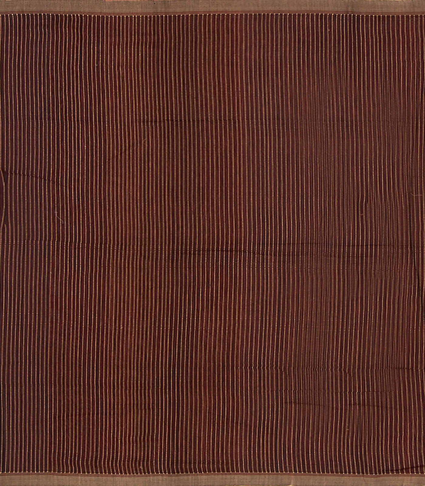 Orange Tussar Silk Saree With Stripes  -Orange