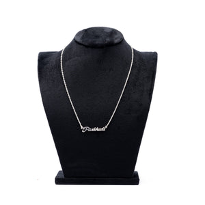 Silver Name Chain with Pankhudi Pendant for Couples