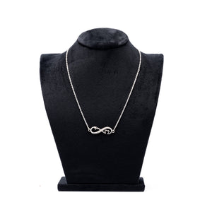 Silver Name Chain with Infinity and Heart Pendant for Couples