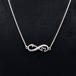 Silver Name Chain with Infinity and Heart Pendant for Couples