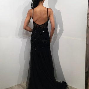 Beaded Sheer Fitted Sleeveless Gown by Jovani 37202