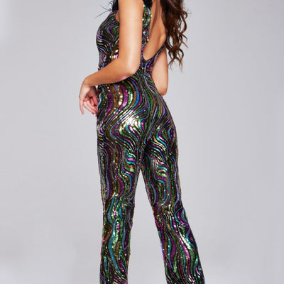 Jovani 37276 Sequin Long Fit Formal Jumpsuit