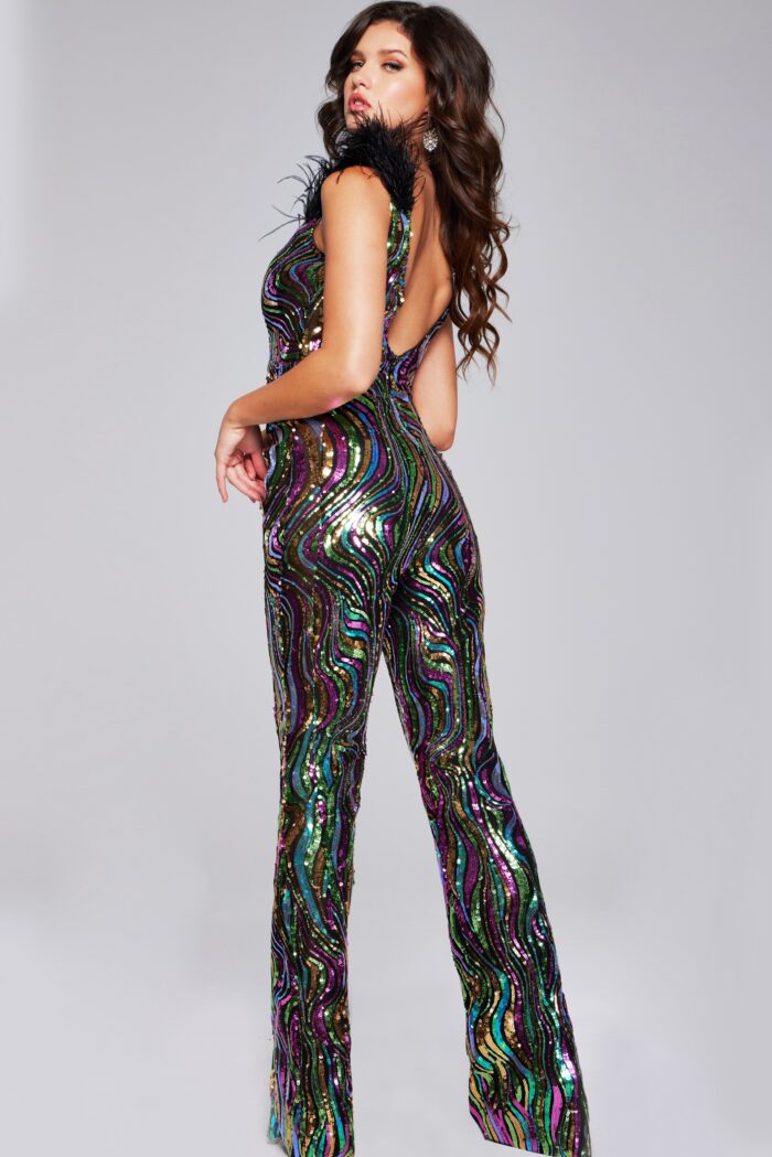 Jovani 37276 Sequin Long Fit Formal Jumpsuit