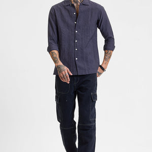 Charcoal Grey Crinkle Shirt