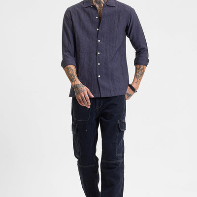 Charcoal Grey Crinkle Shirt
