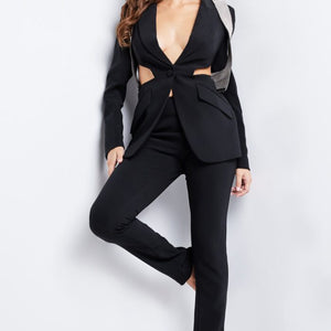 Jovani 37347 Beaded Fit Long Formal Pant Suit