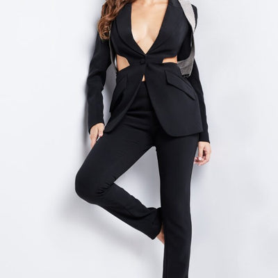 Jovani 37347 Beaded Fit Long Formal Pant Suit