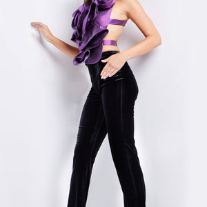 Jovani 37362 Long Formal Two Piece Metallic Pant Suit
