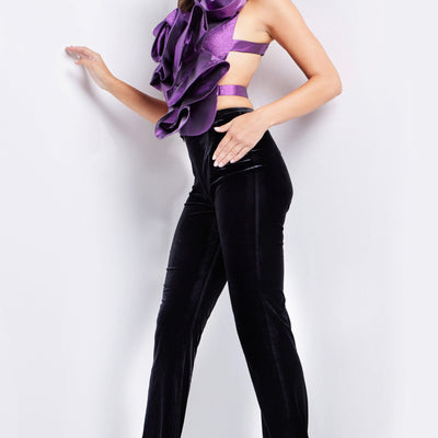 Jovani 37362 Long Formal Two Piece Metallic Pant Suit