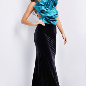 Jovani 37363 Long Mermaid Velvet Fomal Prom Dress
