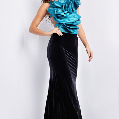 Jovani 37363 Long Mermaid Velvet Fomal Prom Dress