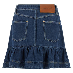 Farm Rio Denim Skirt With Flounces