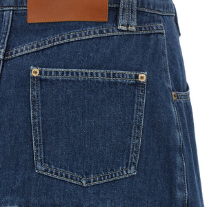 Farm Rio Denim Skirt With Flounces