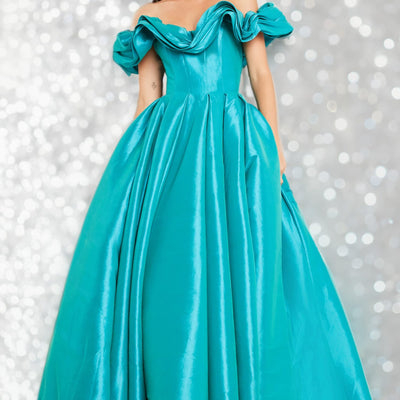 Taffeta Off Shoulder A-line Gown by Jovani 37476