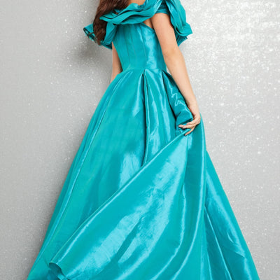Taffeta Off Shoulder A-line Gown by Jovani 37476