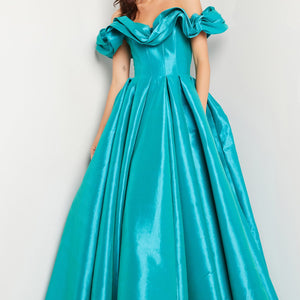 Taffeta Off Shoulder A-line Gown by Jovani 37476