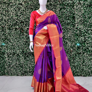 Purple Dual Tone Kanjivaram Silk Saree