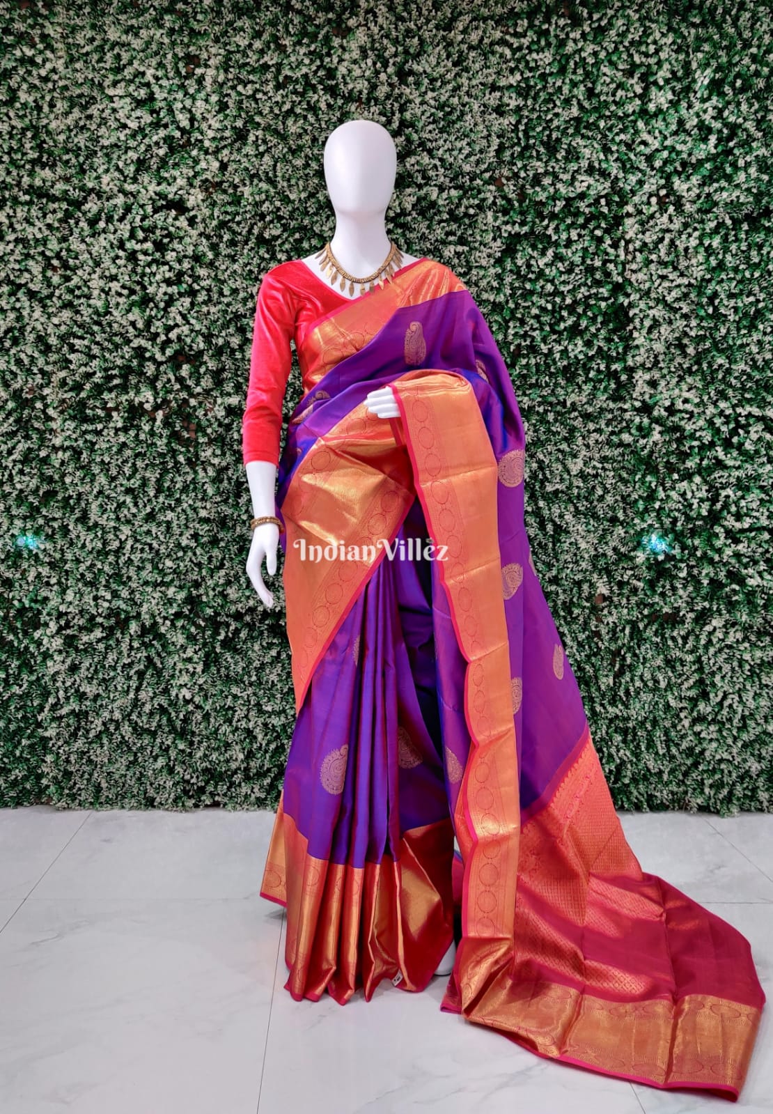 Purple Dual Tone Kanjivaram Silk Saree