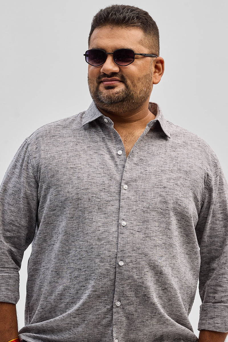 Black Linen Blend Shirt