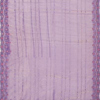 Lavender Woven Blended Viscose Saree With Embroidered Sequin Motifs