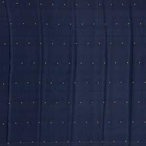 Sea Green Mysore Crepe Silk Saree With Coin Buttas & Navy Blue Zari Border