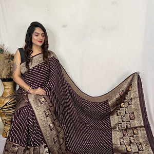 Modal Silk Leheriya Print Saree