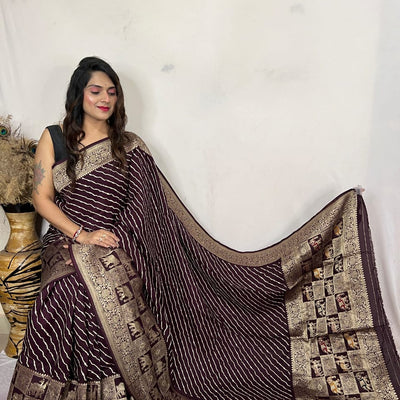 Modal Silk Leheriya Print Saree