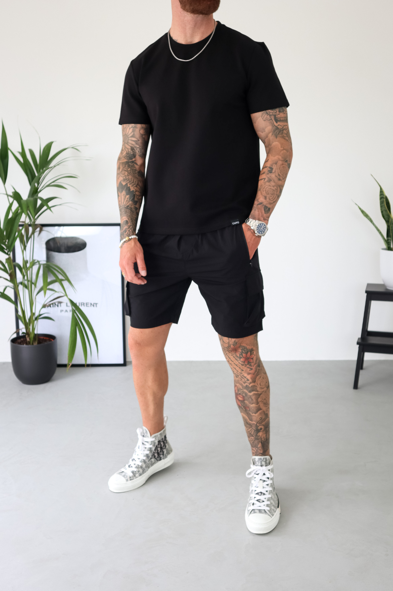 CAPO Lightweight Black Cargo Shorts