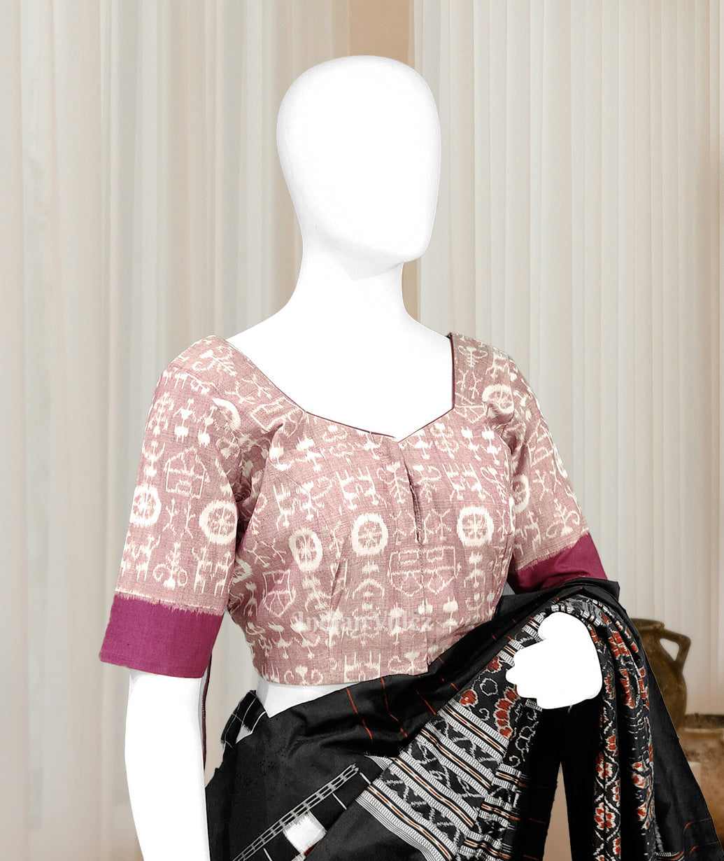 Lavendar Odisha Ikat Sambalpuri Cotton Blouse