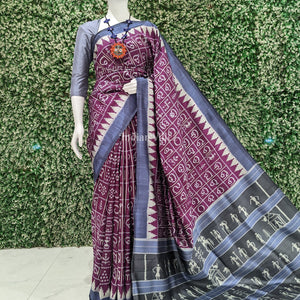 Jam Color Odia Barnamala Designer Contemporary Silk Saree