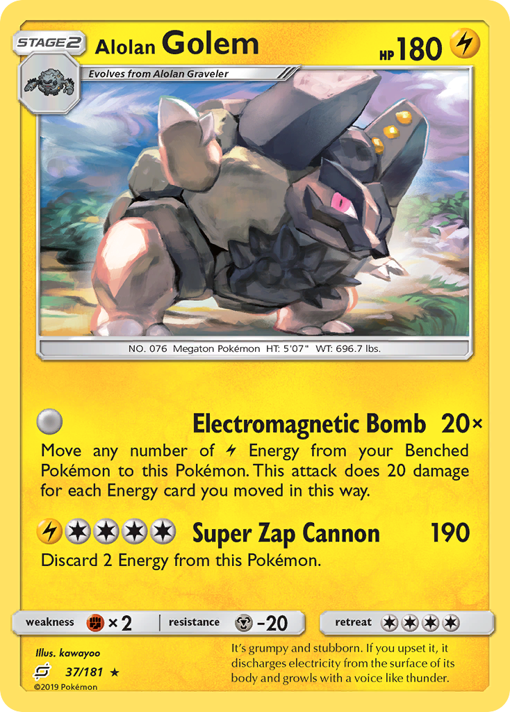Alolan Golem - 37/181 - Rare