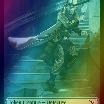 Bat Token (04) // Detective Token (10) [Murders at Karlov Manor: Tokens] [Foil]