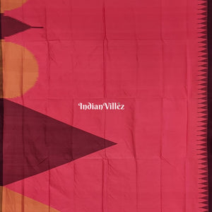 Peach Pyramid Odisha Ikat Sambalpuri Silk Saree