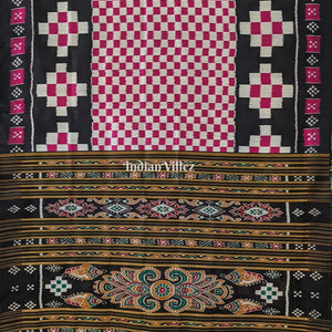 Black Rani Pasapali Theme Designer Contemporary Silk Saree