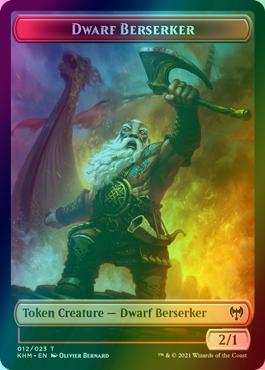 Bird Token (05) // Dwarf Berserker Token (12) [Kaldheim Tokens] [Foil]